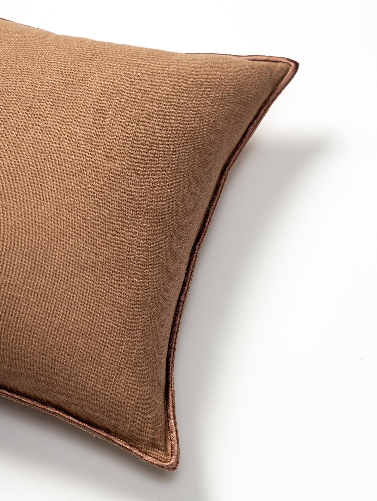 Embroidered Cushion Cover, Raw Umber