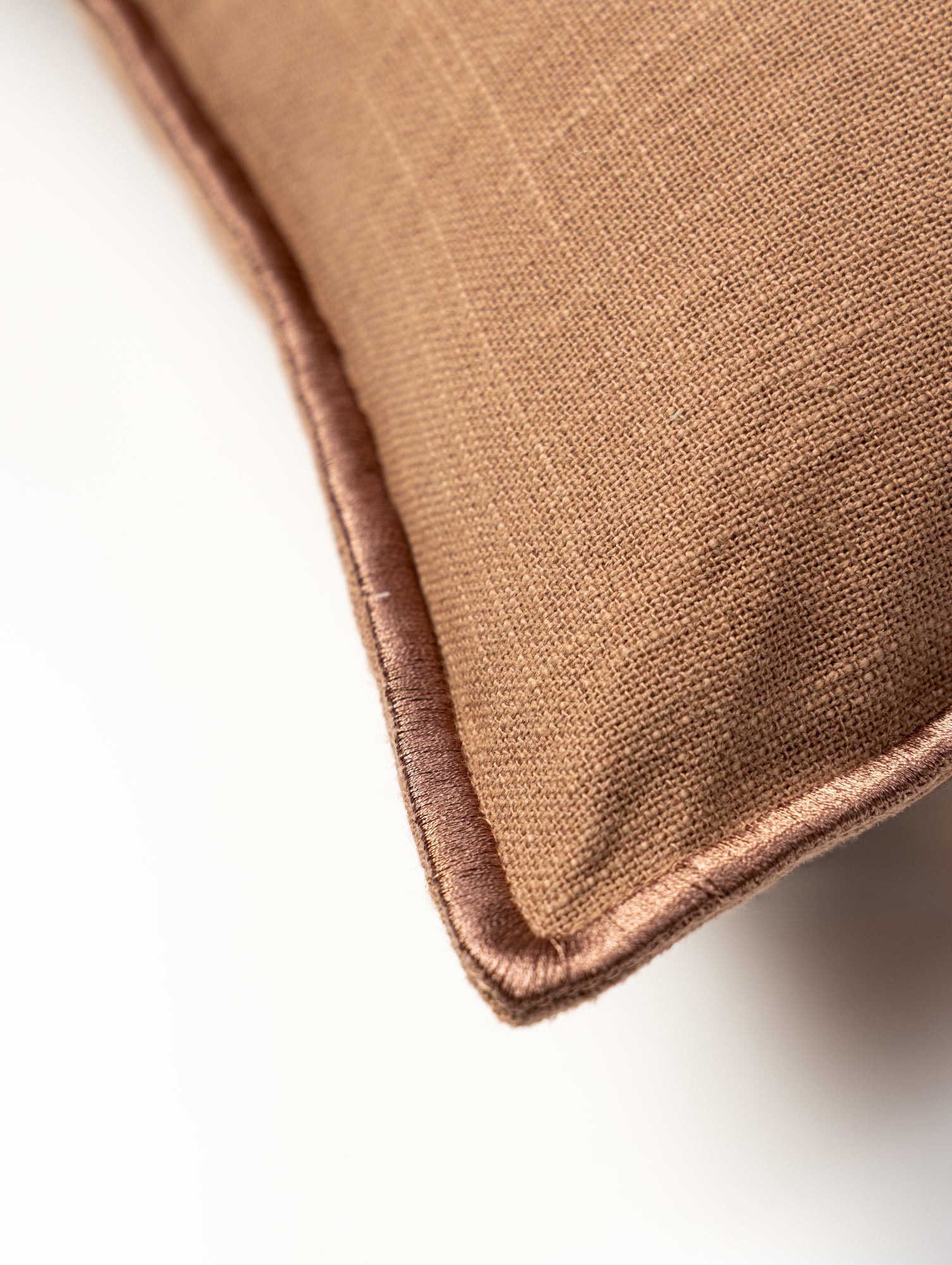 Embroidered Cushion Cover, Raw Umber