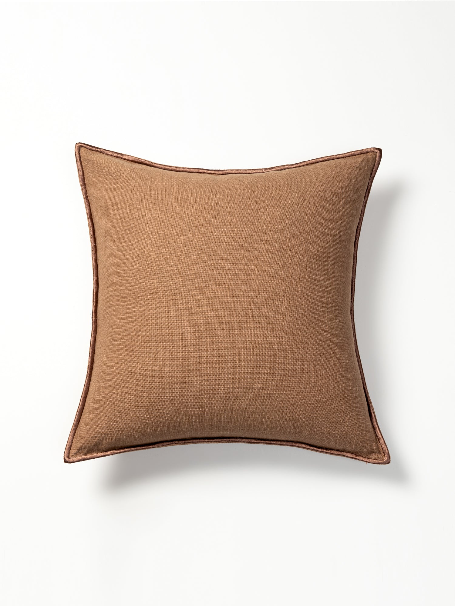 Embroidered Cushion Cover, Raw Umber