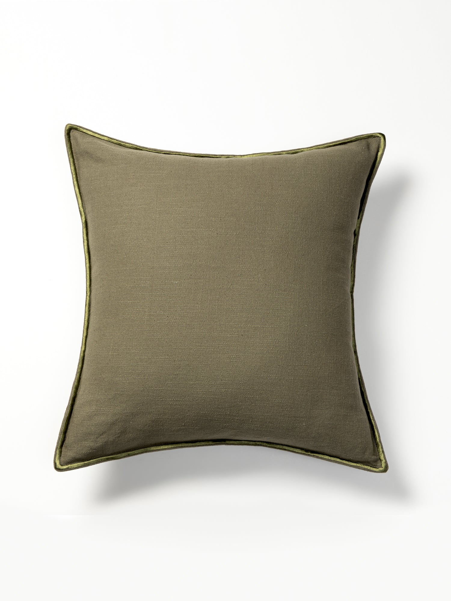 Olive green cushion cover set.