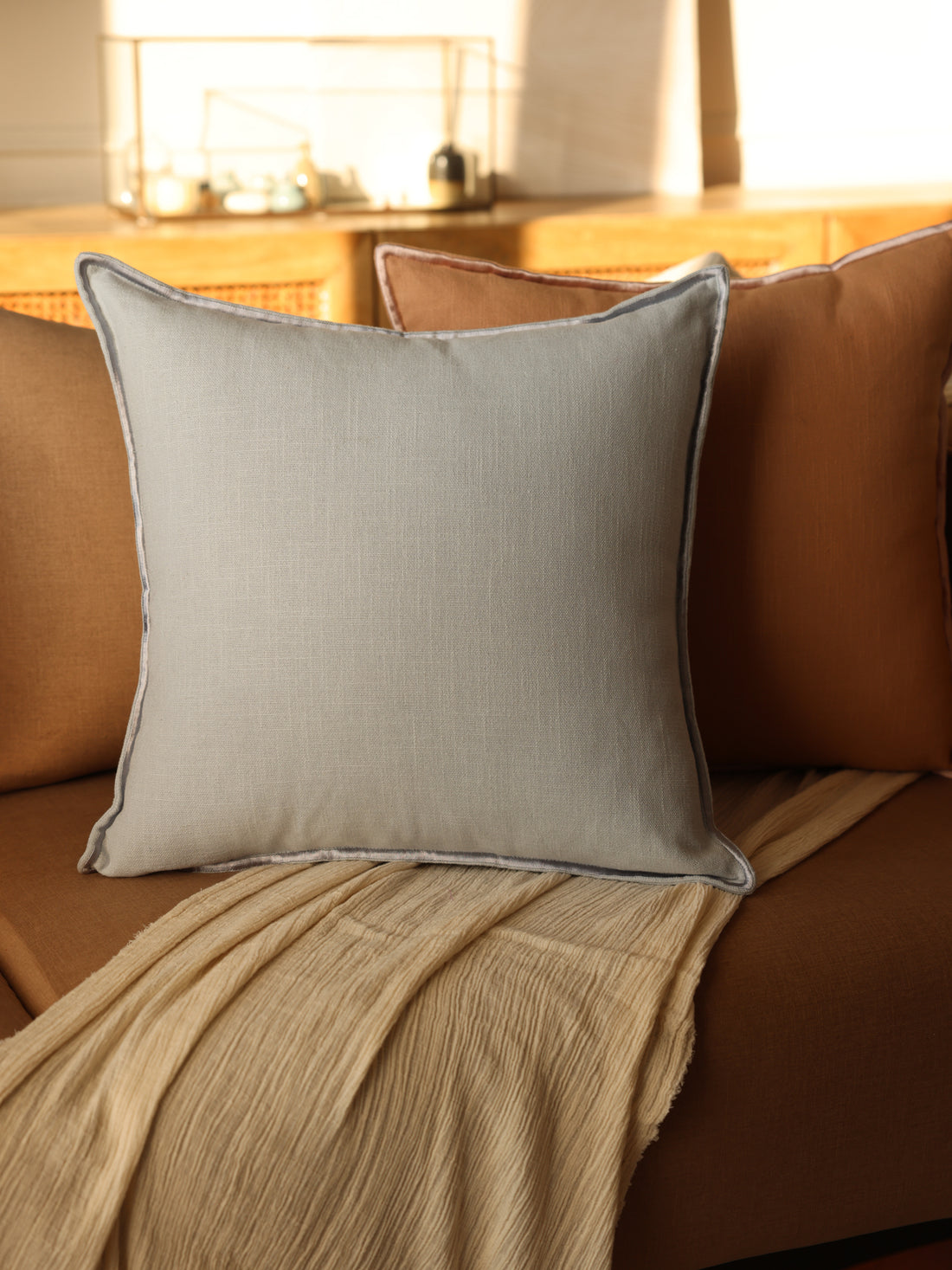 Cushion cover for furniture.