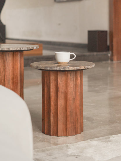 Fluted Tables, Emperador Marble