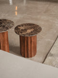 Fluted Tables, Emperador Marble