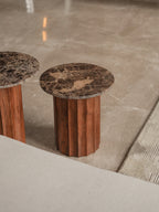Fluted Tables, Emperador Marble