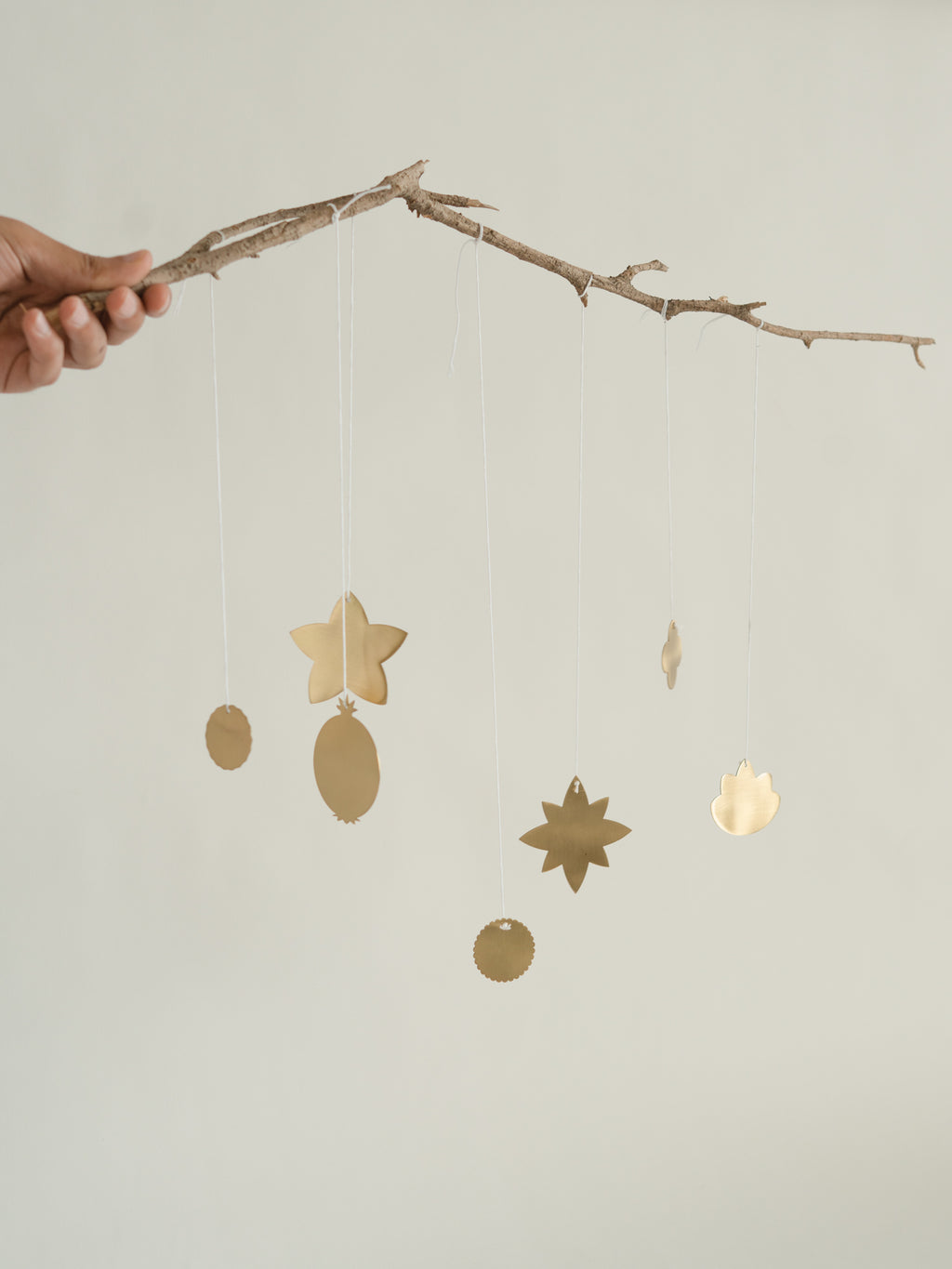 Foliage Brass ornaments on a stick