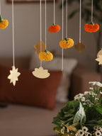 Foliage brass hangings close up