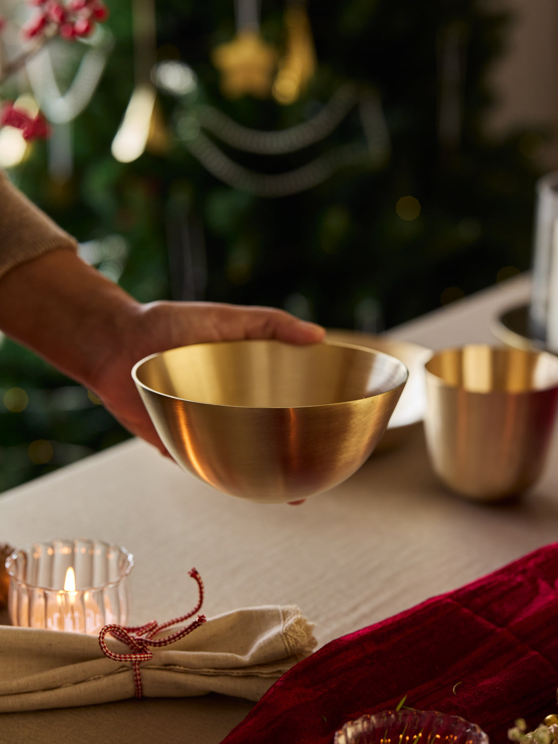 Brass bowls for kitchen and dining.