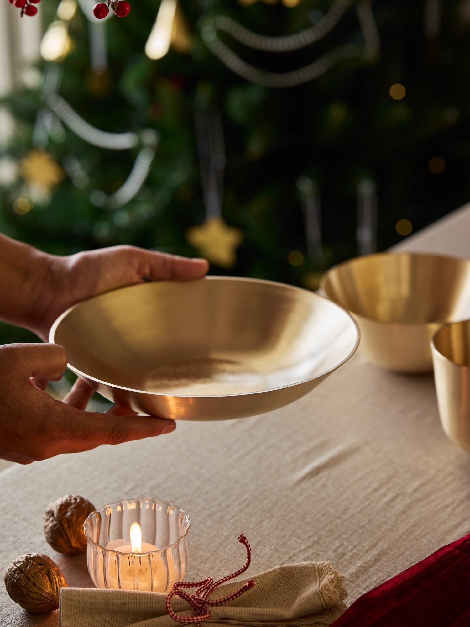 Solid brass plate for pasta.