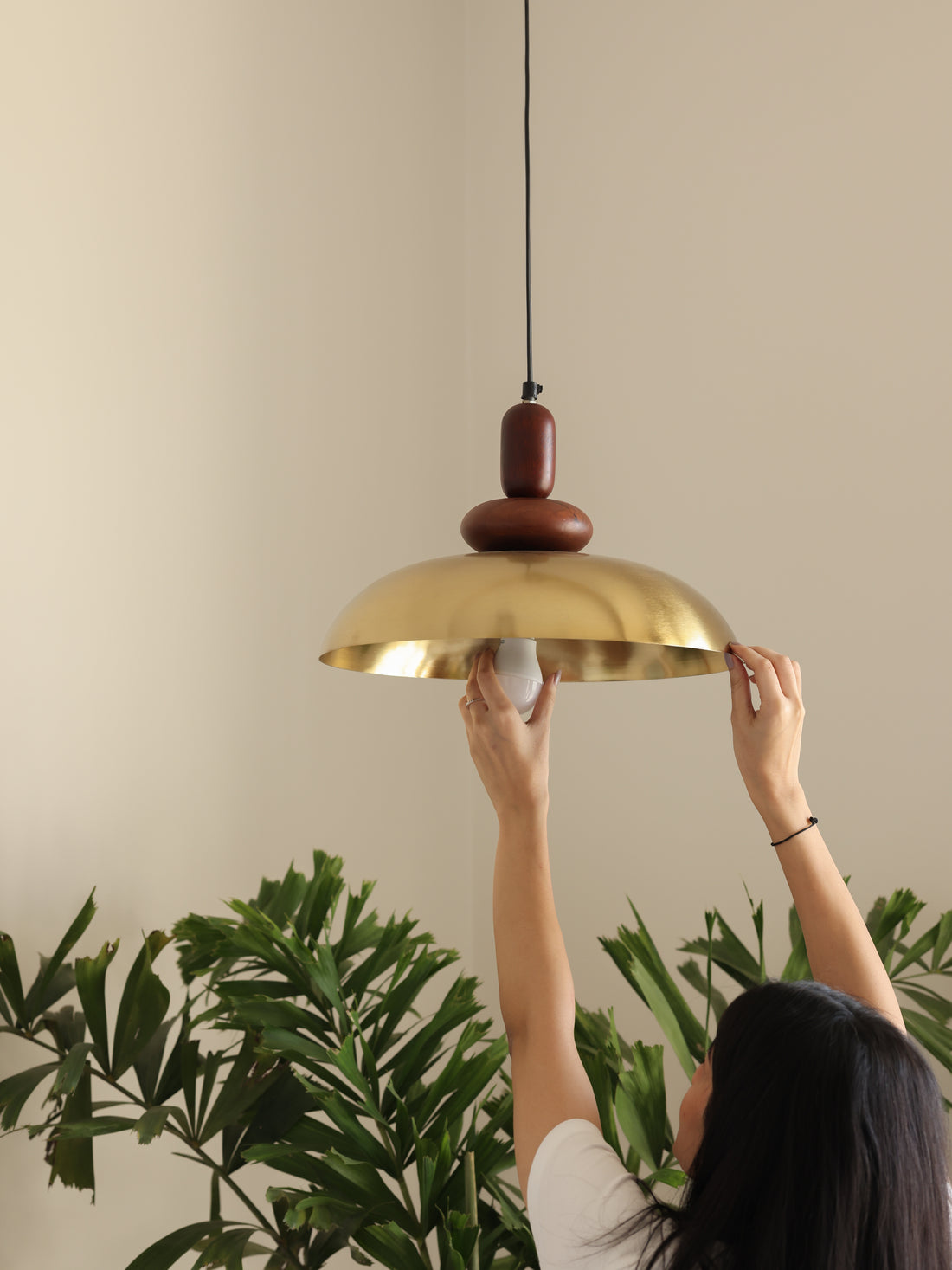 Gold Pendant Lamp by Fleck
