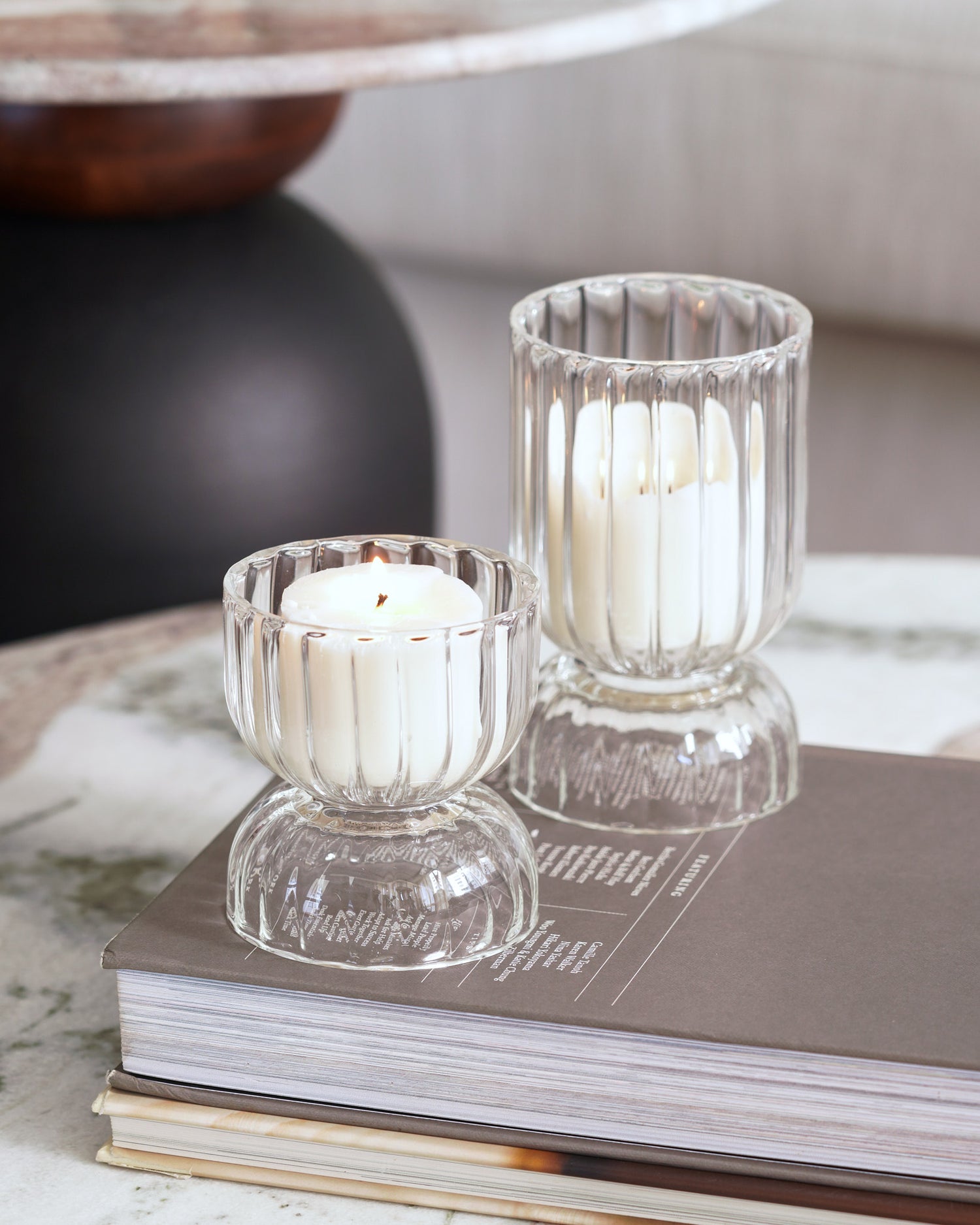 Kira Glass Candle Holder, Set of 2