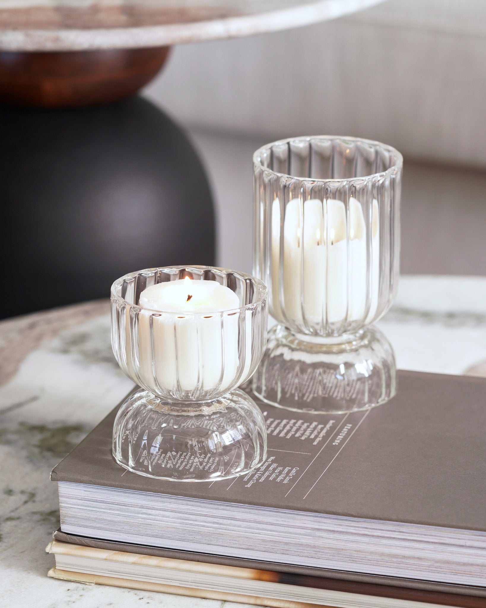 Kira Glass Candle Holder, Set of 2