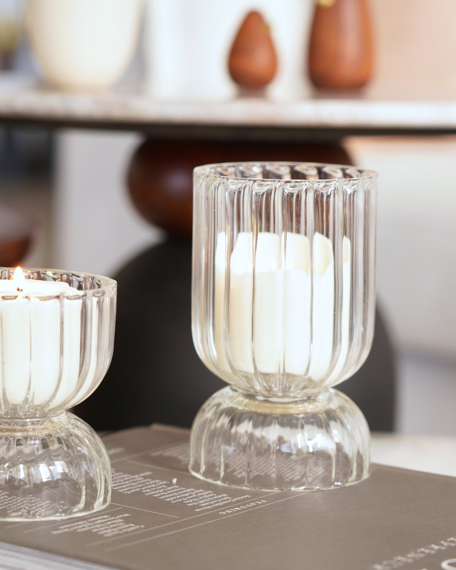 Kira Glass Candle Holder, Set of 2