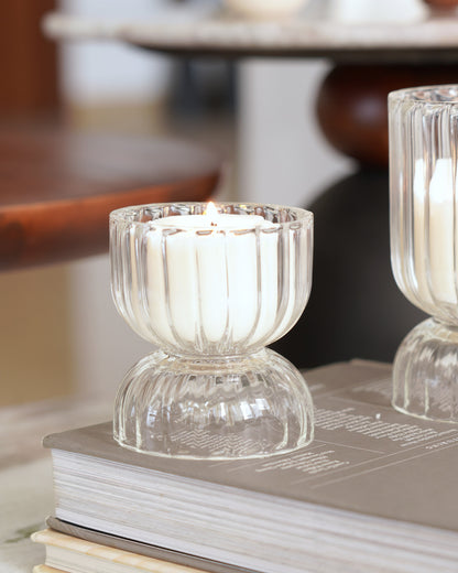 Kira Glass Candle Holder, Set of 2