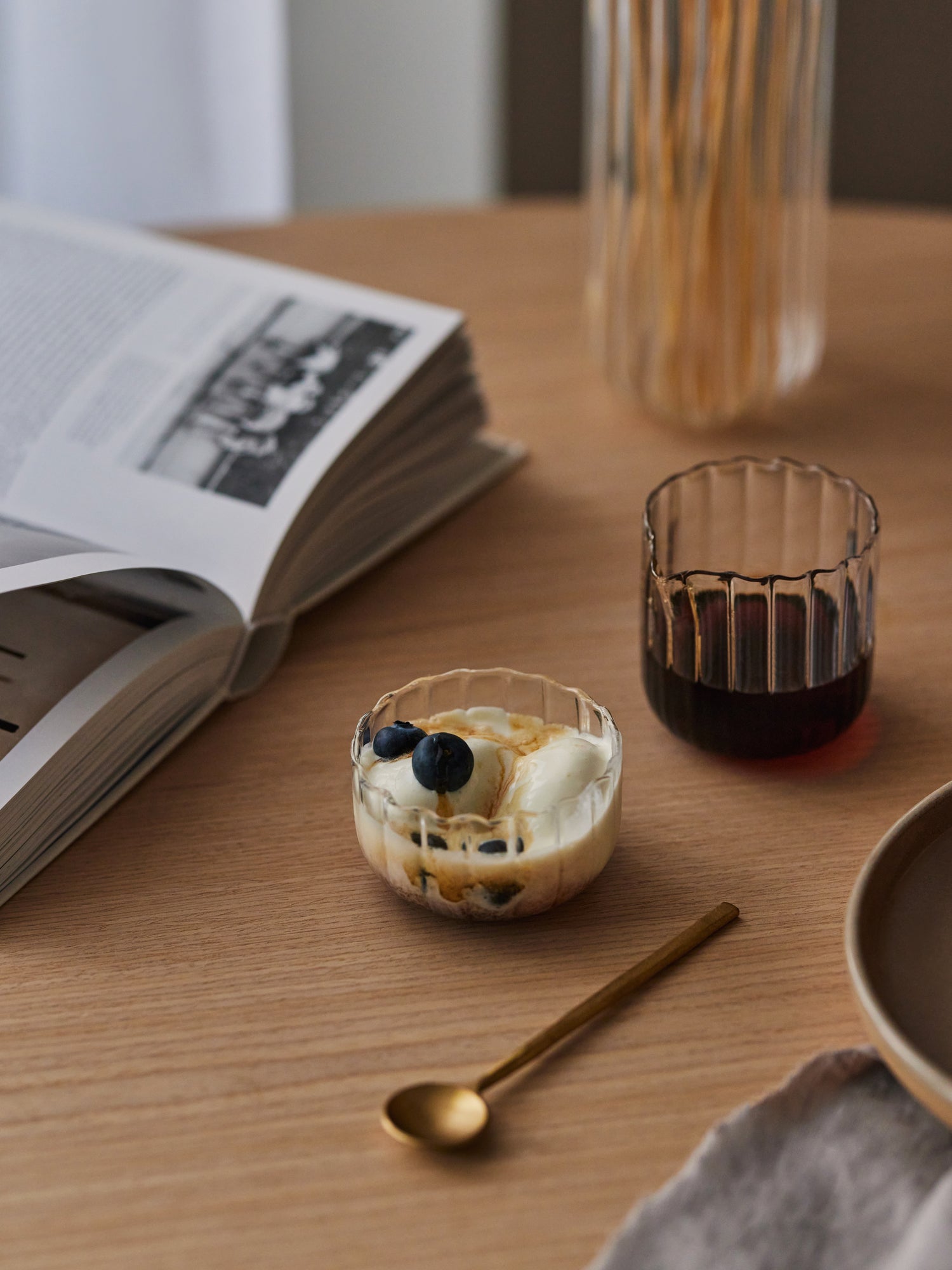 Small glass dessert bowl for ice cream