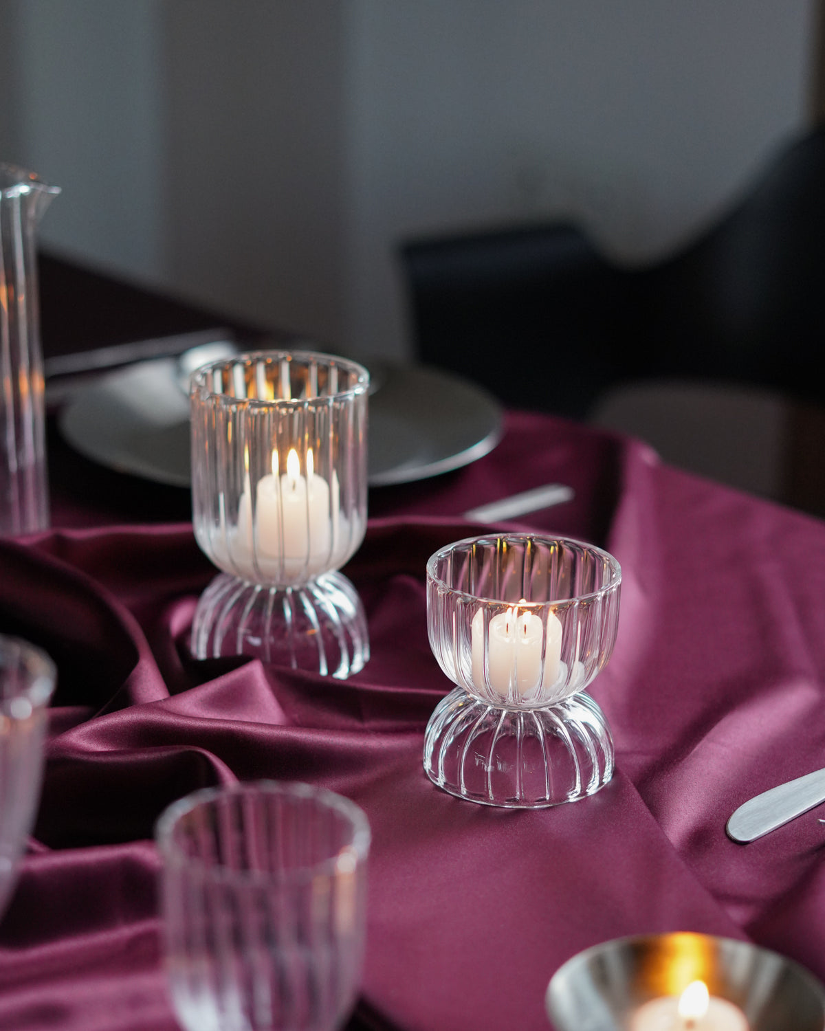 Kira Glass Candle Holder, Set of 2