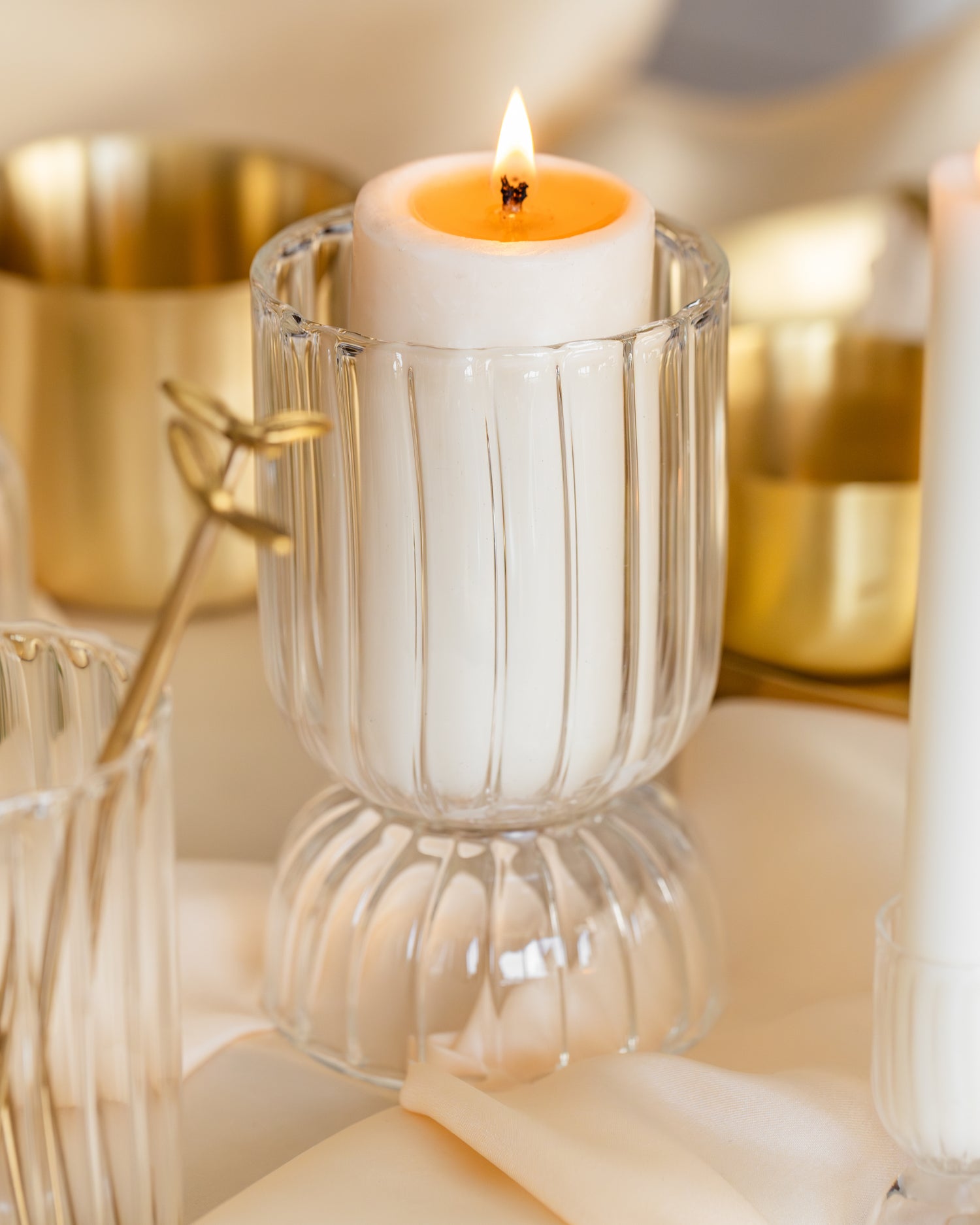 Kira Glass Candle Holder, Set of 2
