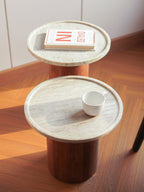 Log Marble Tray Table
