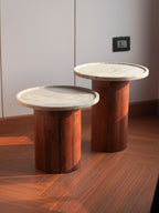Log Marble Tray Table