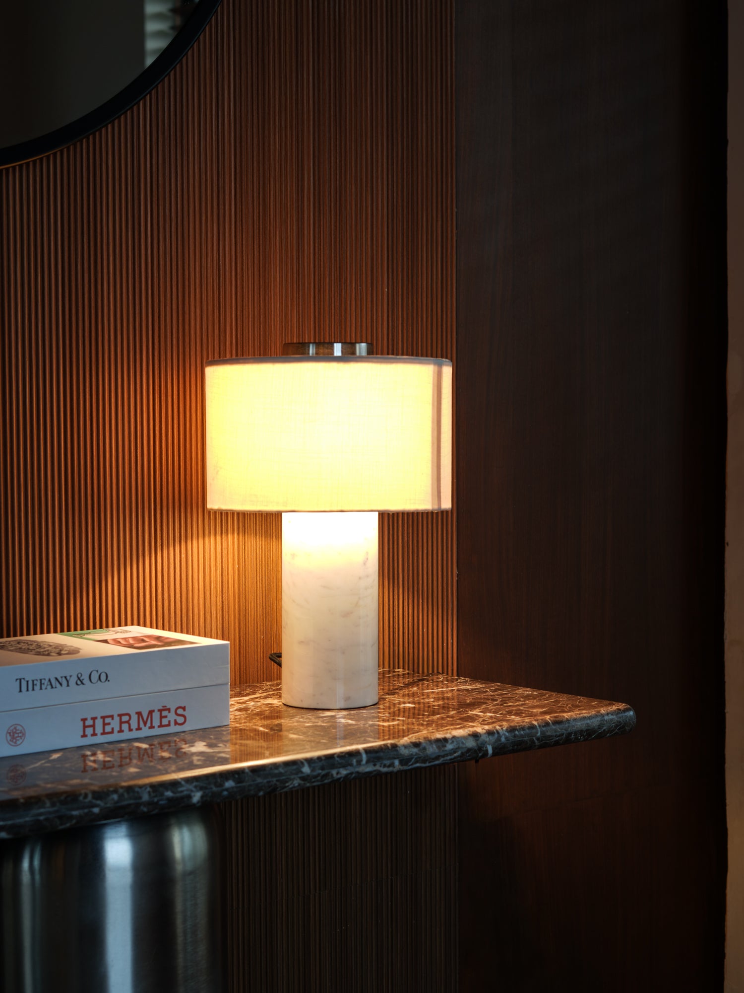 Column Table Lamp, Marble