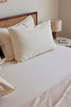 100% cotton bedsheet in white. 