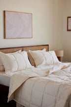 Natural Sateen Box Comforter Spread Side View