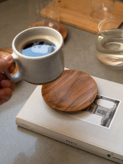 Teak Wood Coasters, Set of 4