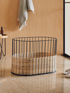Large rattan basket for laundry room