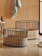 rattan laundry basket for bath room