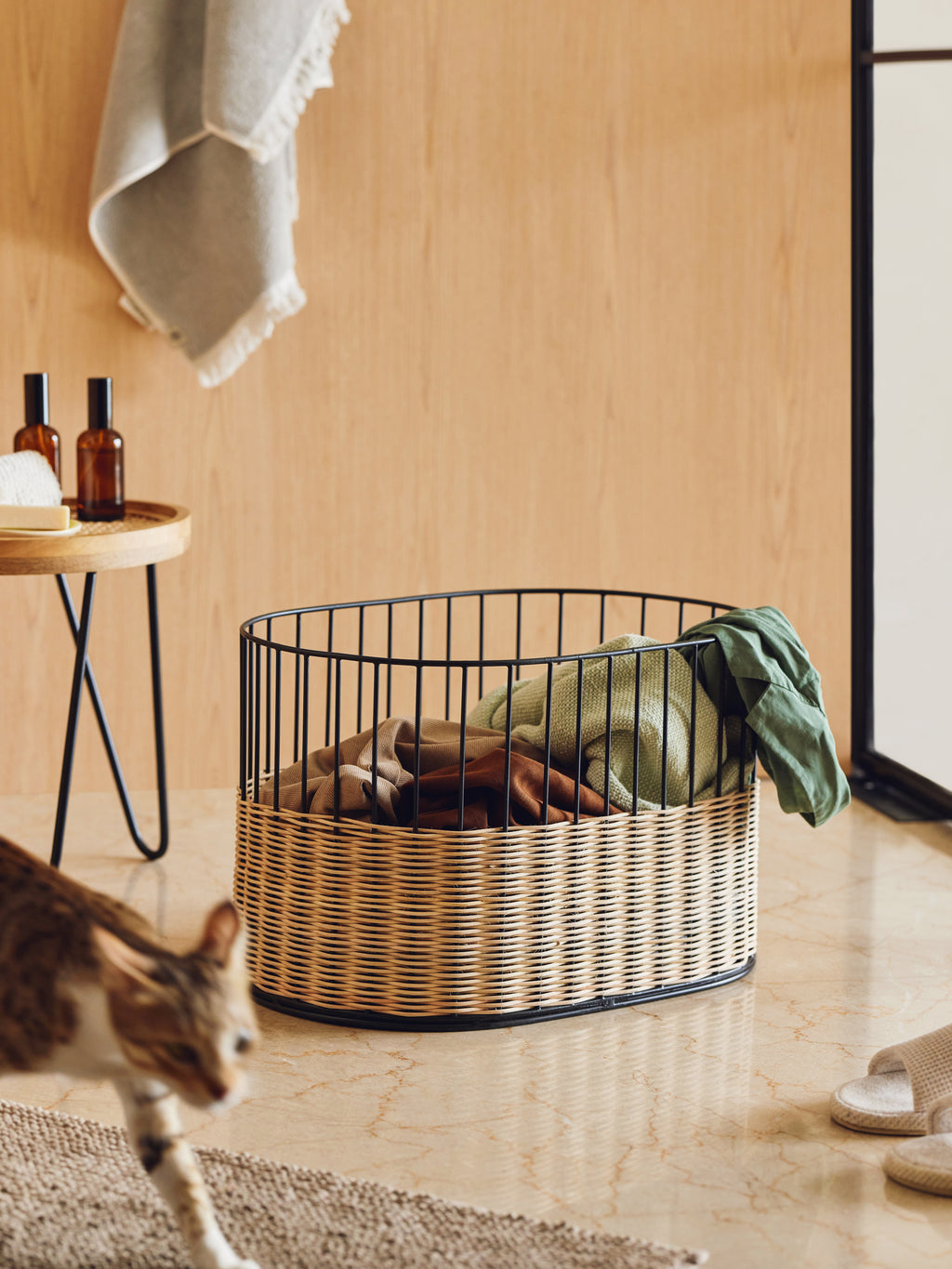 Cabo Oblong Natural Rattan Basket, Medium