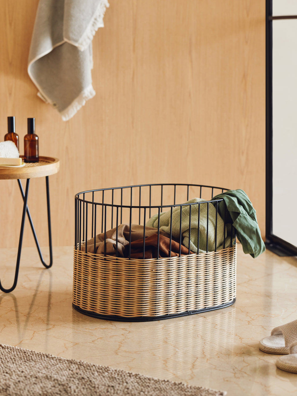 Cabo Oblong Natural Rattan Basket, Medium