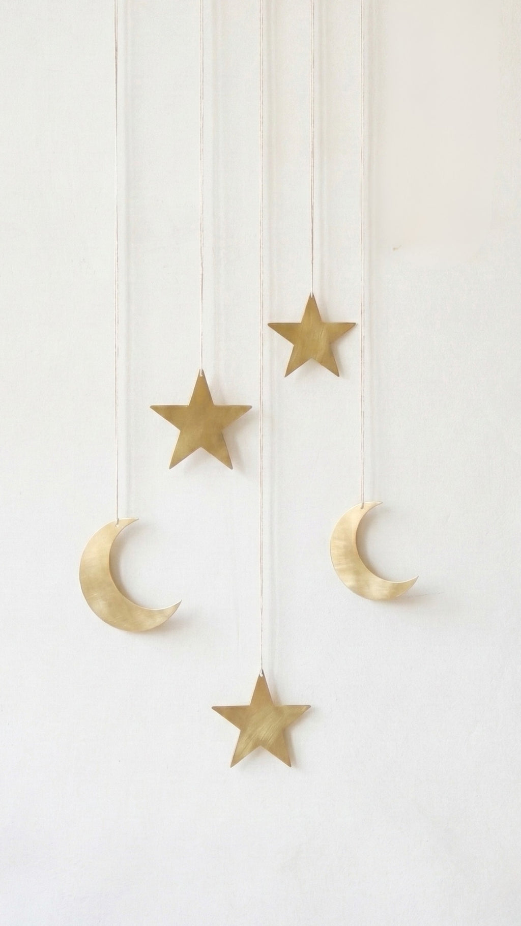 Crescent Moon and Star Ornament, Set of 5