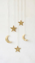 Crescent Moon and Star Ornament, Set of 5