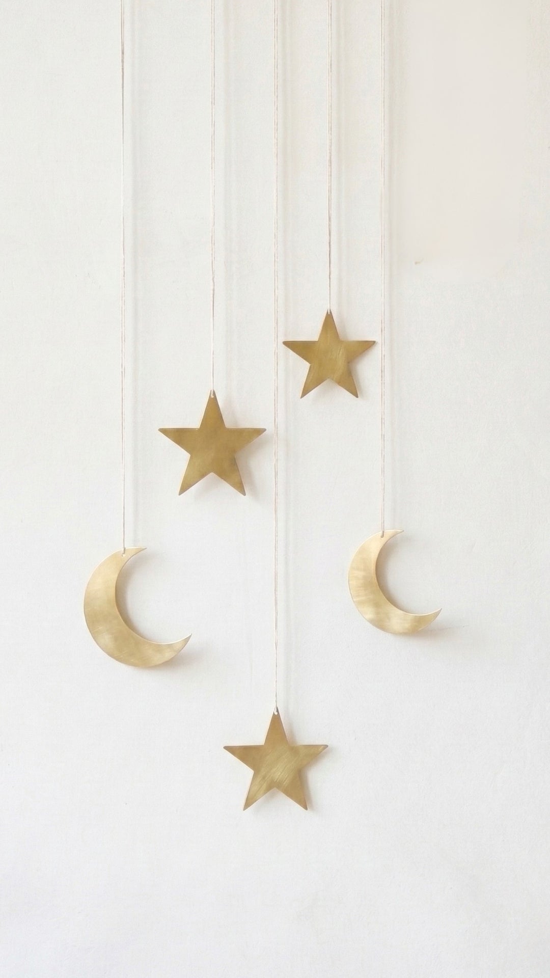 Crescent Moon and Star Ornament, Set of 5