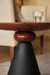 Perisi Solid wood top & Metal base accent table by fleck