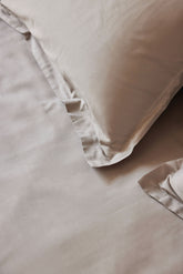 Pewter Organic Cotton Percale Pillow Detail