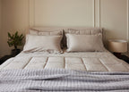 Pewter Sateen Box Comforter Spread with Matelasse Coverlet