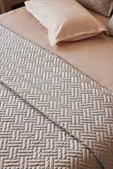 Pewter basketweave quilt set made with 100% organic cotton sateen