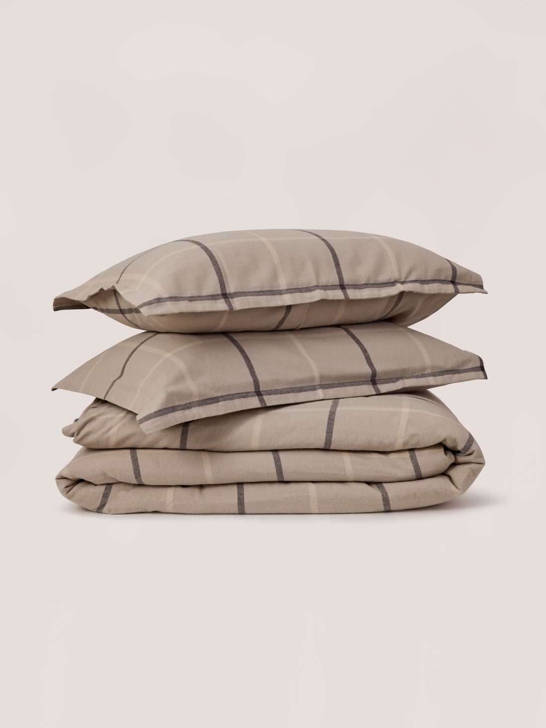 Plaid Brushed Flannel Duvet Cover Set