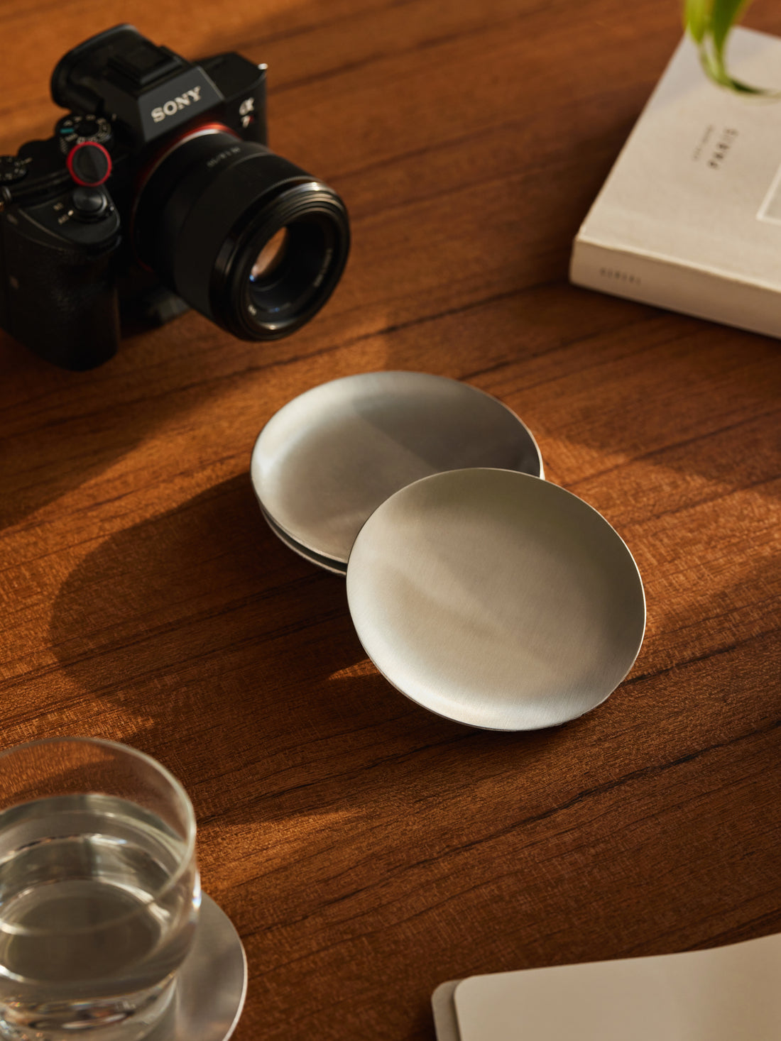 matt chrome coasters