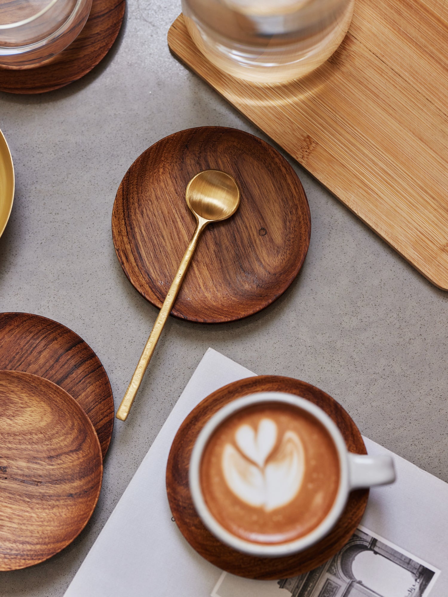 Reclaimed Teak Wood Coasters for Coffee Table