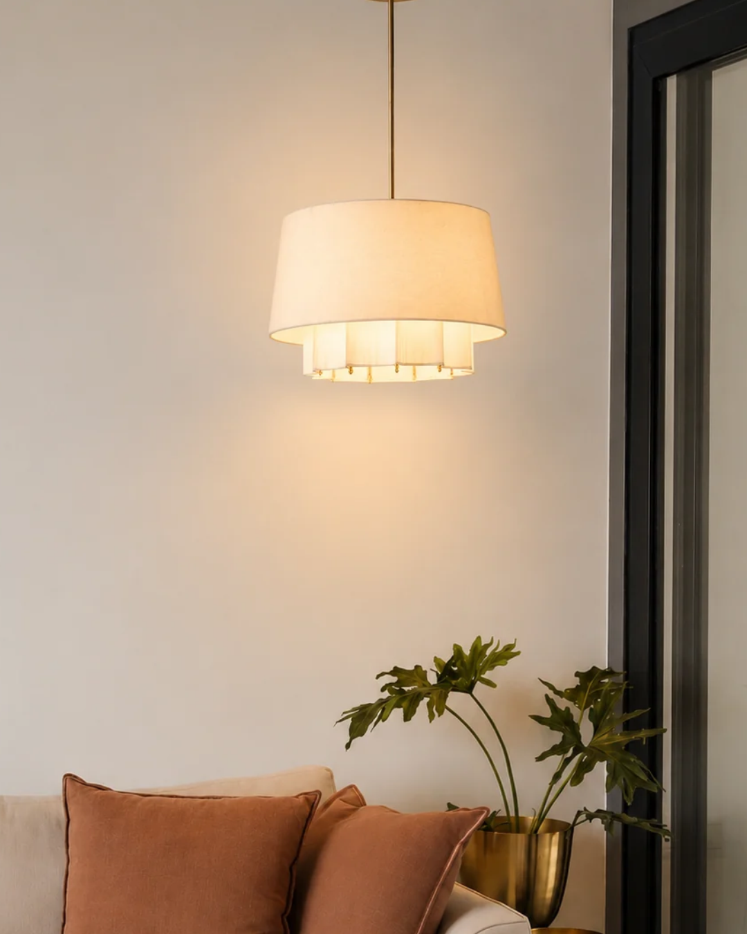 Ridges Fabric Hanging Lamp, Style 1