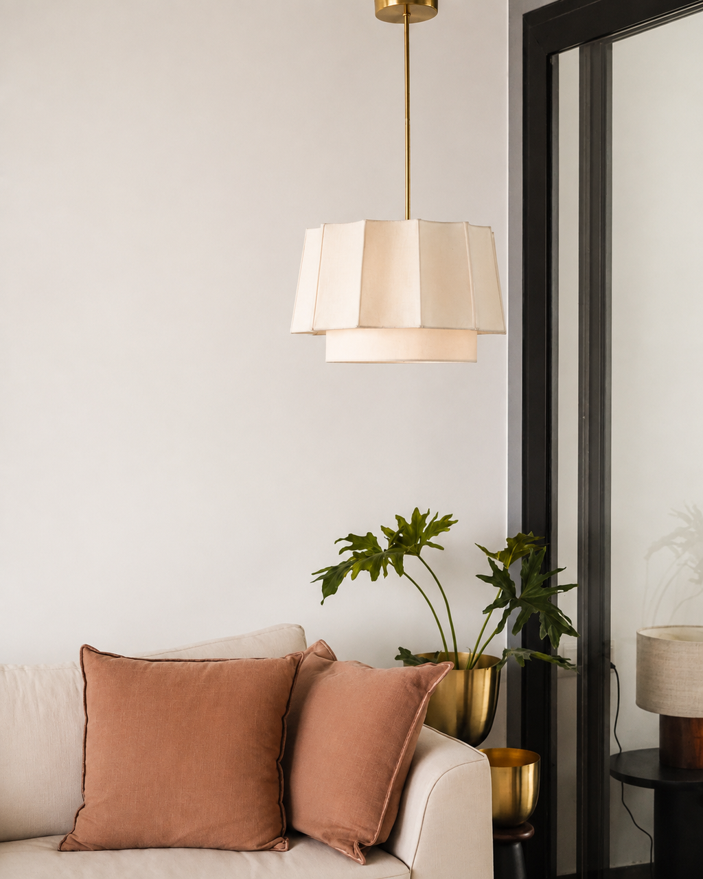 Ridges Fabric Hanging Lamp, Style 2