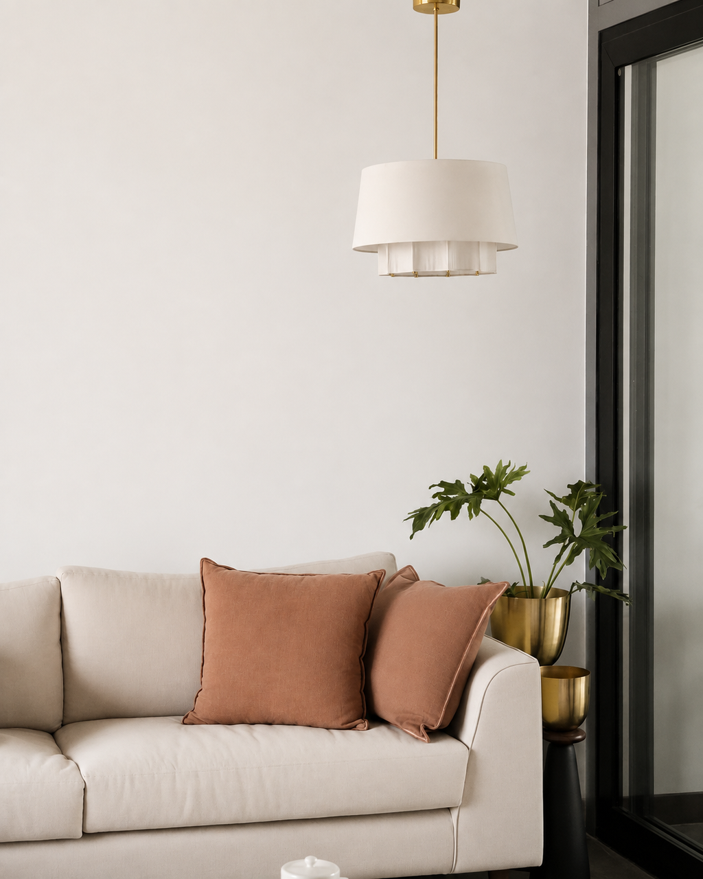 Ridges Fabric Hanging Lamp, Style 1