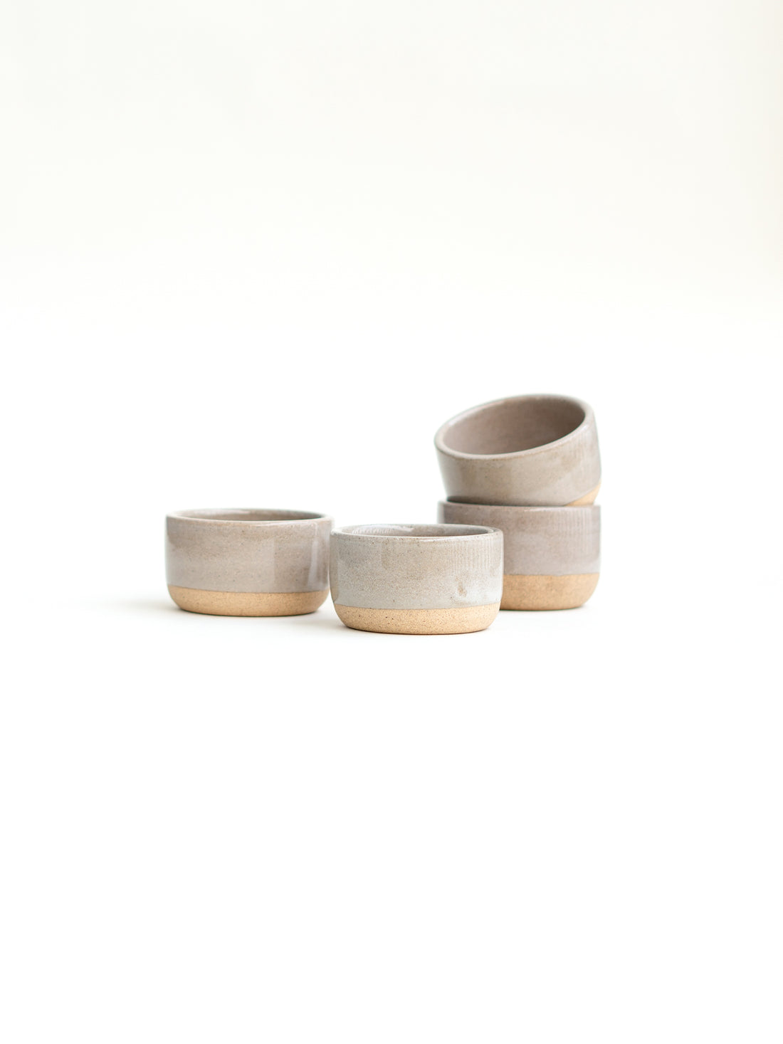 Sand Grey Small Ceramic Ramekins Set Of 4