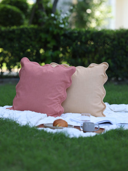 Scalloped Edge Cushion Covers, Canyon Clay