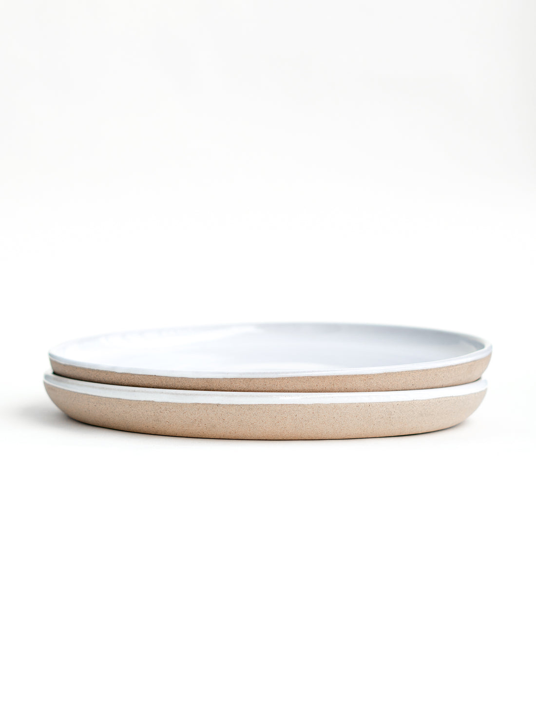 Snowdrop White Ceramic Dinner Plates Set