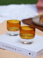 Stackable glass for drinks.