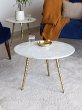 Stilk Side Side table with marble table top and golden legs