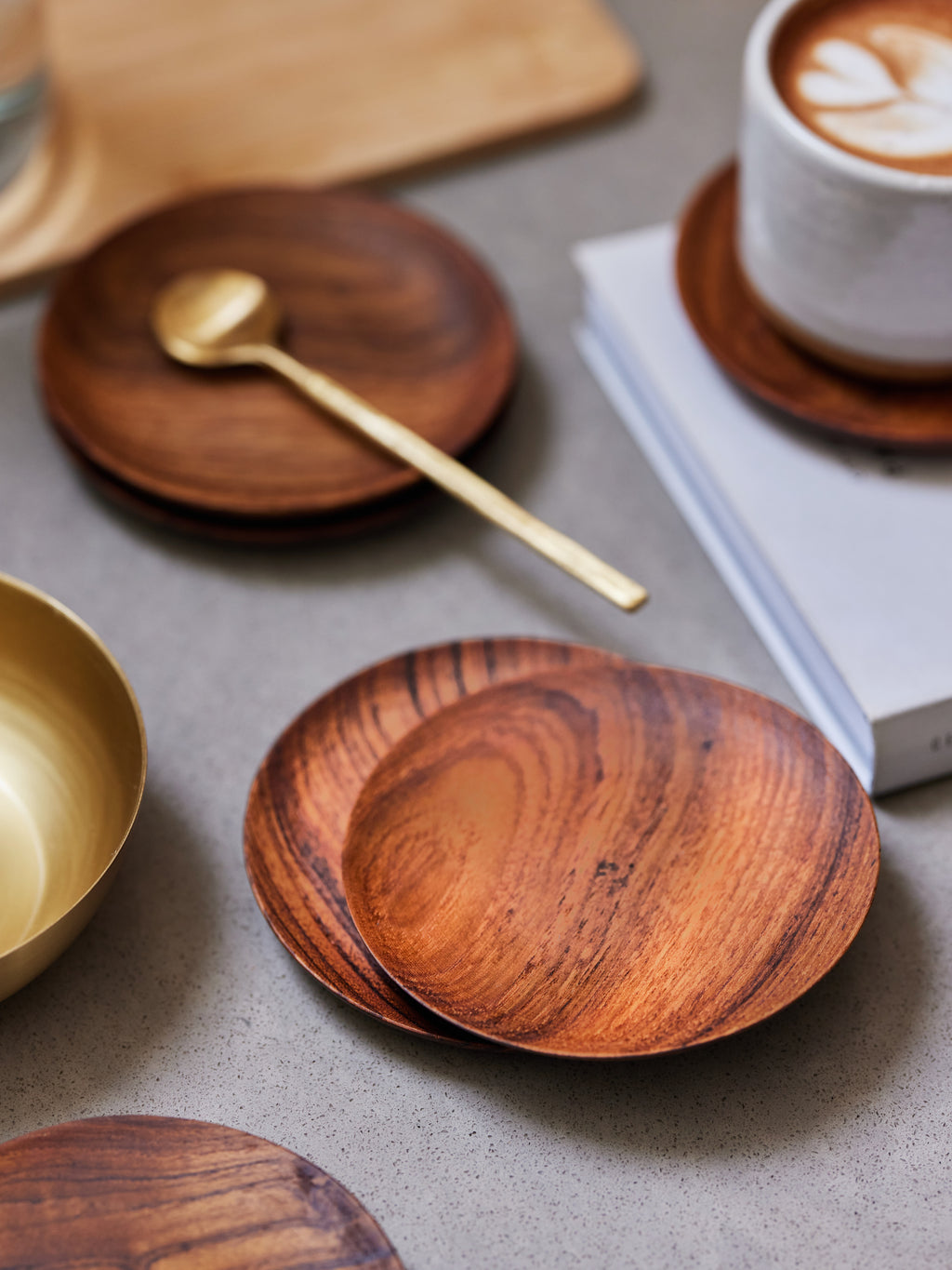 Teak Wood Coasters, Set of 4