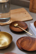 Teak Wood Coasters, Set of 4